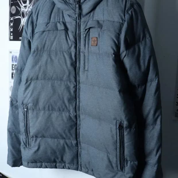 (L-XL) 아디다스 패딩 점퍼자켓 오리지널 차콜 블루 덕다운-1717C