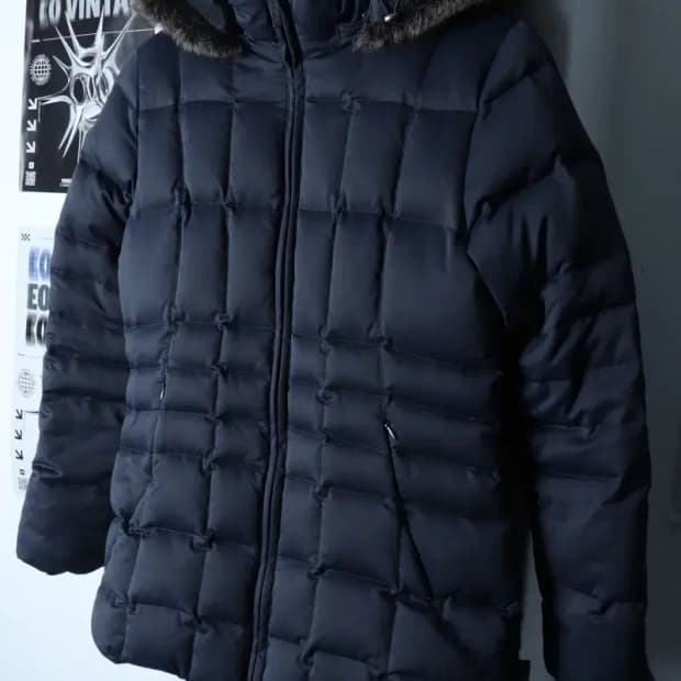 W(XS-S) 캘빈클라인 패딩 점퍼자켓 퀄팅 덕다운 네이비 퍼-17181