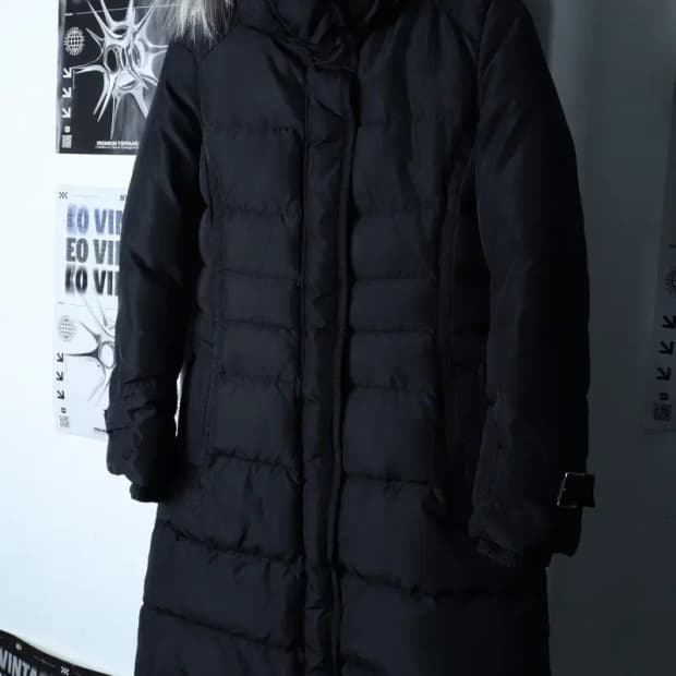 W(M) 빈폴 패딩 점퍼자켓 구스다운 블랙 롱 퍼 레이디스-17184