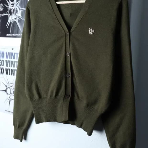 W(M) 제너럴 아이디어 니트 가디건 크롭 그린 말차맛-171CA