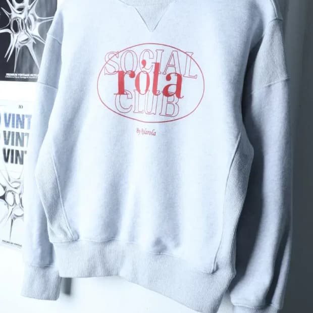 W(S) 로라로라 맨투맨 티셔츠 빅로고 멜란지그레이 키치-171CE