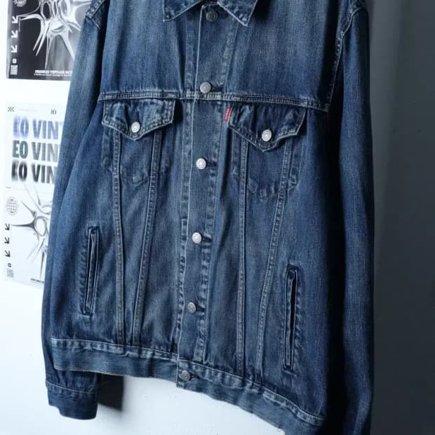 (L) 리바이스 집업 바람막이 점퍼자켓 데님 청 트러커-1720D