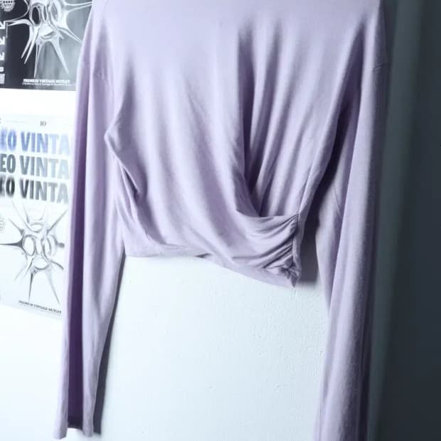 W(F) 인스턴트펑크 긴팔티셔츠 크롭 퍼플 셔링-17214