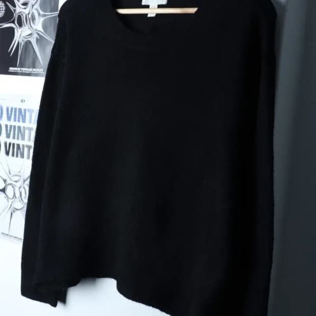 W(M) 에이치앤엠 니트 무지 블랙 울-17225