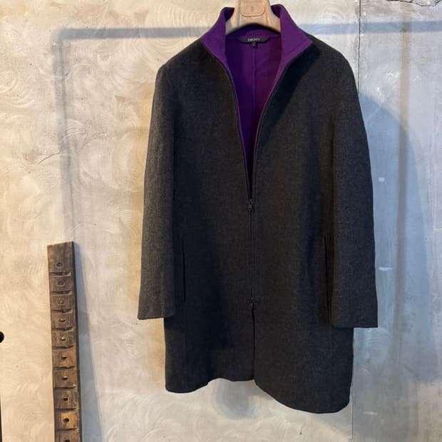 DKNY 투페이스 플란넬 코트 100