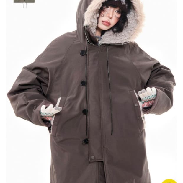 아사키 프레자키 갈색 야상 패딩