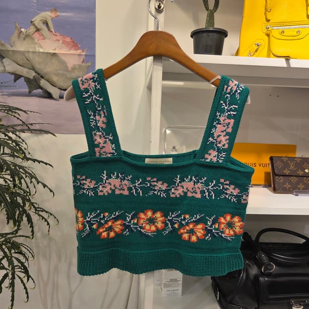 런던플라워 니트 뷔스티에 조끼