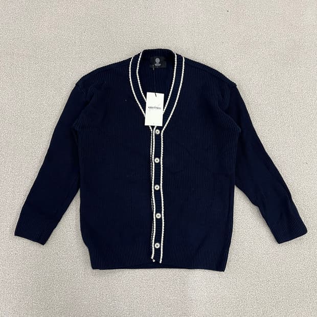 [L] 새상품 니티드 소프트코튼 와플 라인 니트 가디건 0108M1