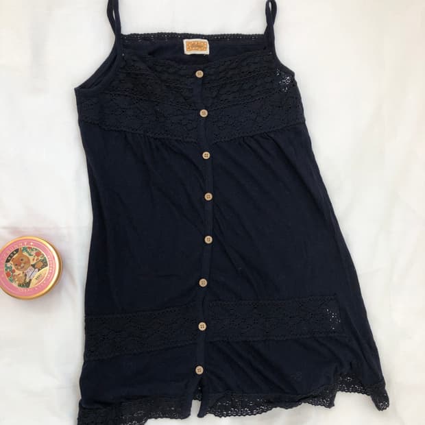 jpn vintage navy crochet sleeveless