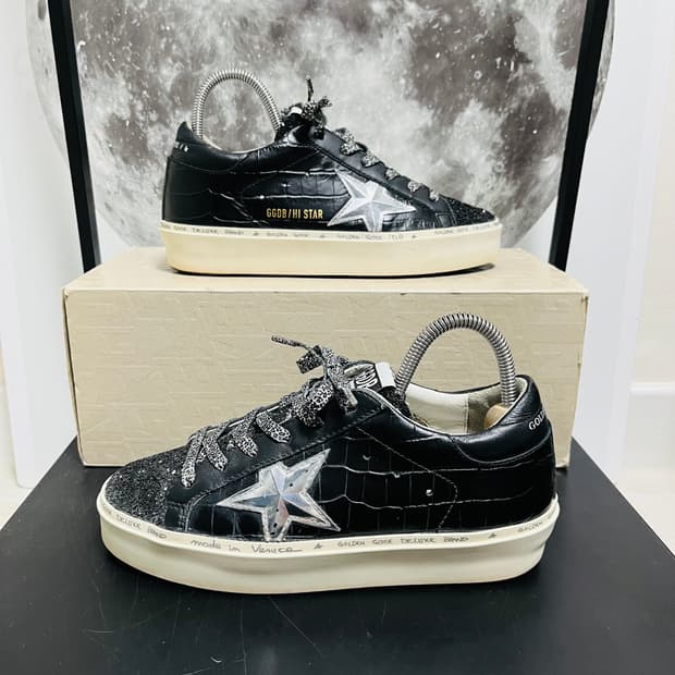 정품 35) 골든구스 하이스타 크로커 글리터 스니커즈 225~230