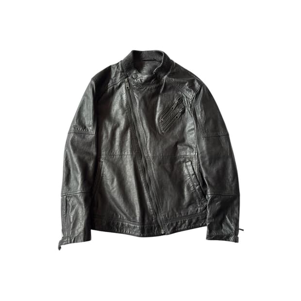 Double Pocket Moto Leather Jacket 