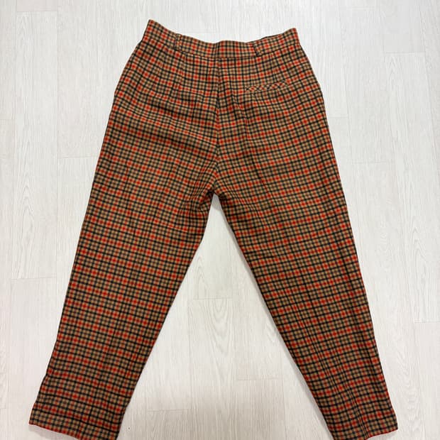 빈티지 레트로 체크 패턴 팬츠
