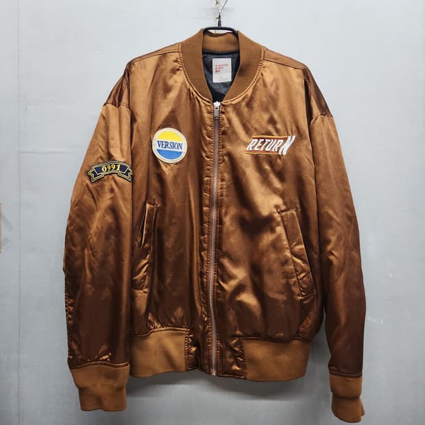 에잇세컨즈 패치 빈티지 봄버 자켓 2XL