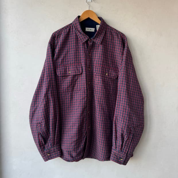 90s 엘엘빈 플리스 라인 셔츠