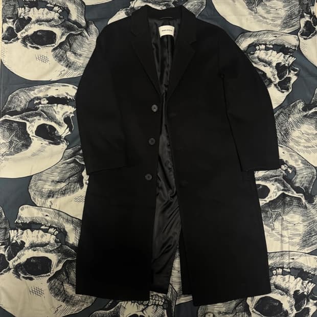 인사일런스 캐시미어 블렌드 싱글 코트 블랙 ‘