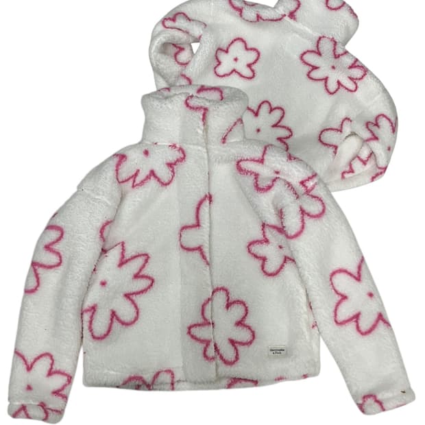 아베크롬비 플라워 패턴 플리스 집업 키즈 17/18