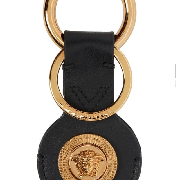 베르사체 블랙 & 골드 메두사 에어택 키링 