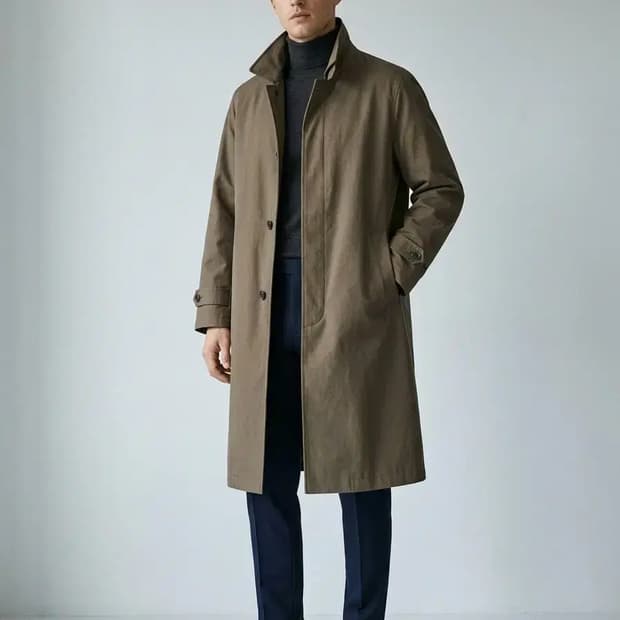 알레그리 남성 롱 코트 카키 100