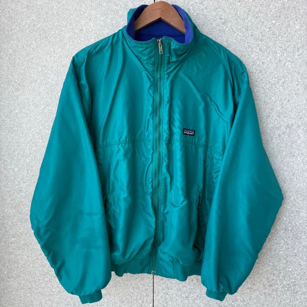80's 빈티지 파타고니아 쉘드 봄버 신칠라 자켓 틸그린/블루 L
