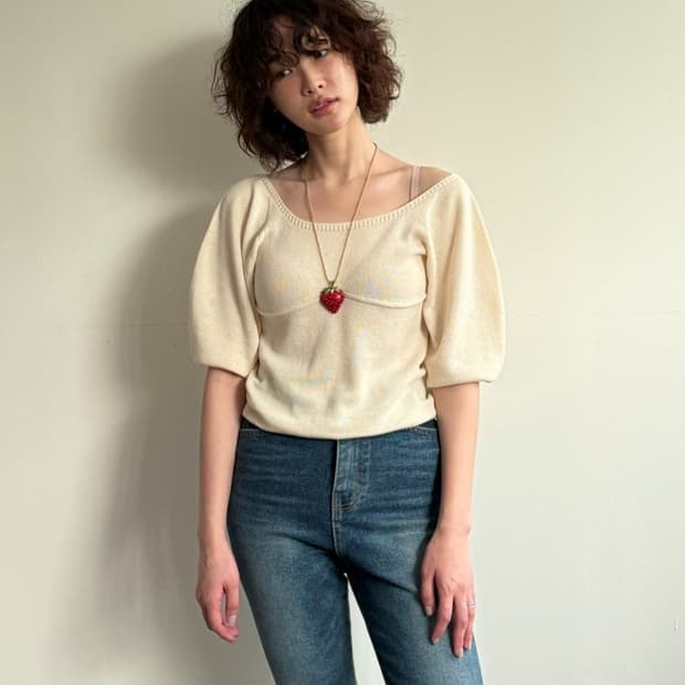 쉬이즈큐트 엔젤니트탑 아이보리 새상품