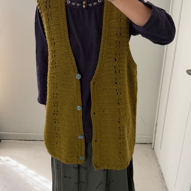 일본빈티지 올리 핸드메이드 베스트