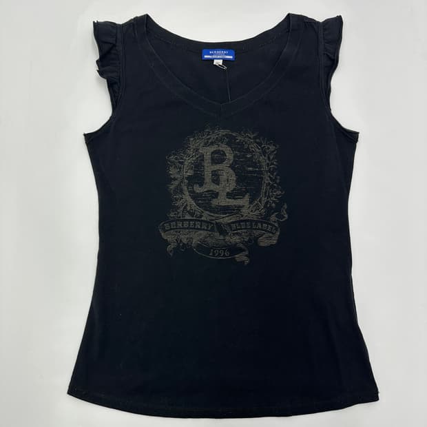 버버리 블루라벨 여성 프릴 슬리브리스