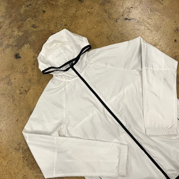 [정품/M] 아디다스 흰색 후드 바람막이 자켓 b19