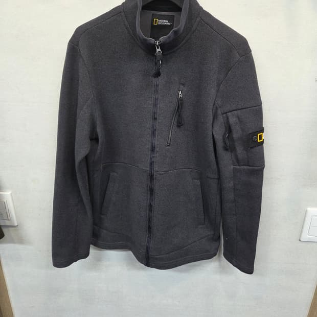 내셔널지오그래픽 안감기모 니트 집업 xl