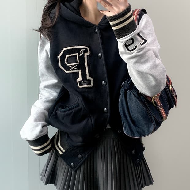 폴로 P 로고 후드 자켓