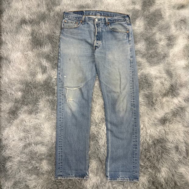 90s Levi’s usa 501 연청 Distressed