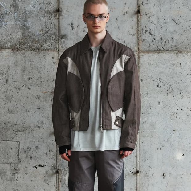 [M] 애드오프 사이드 탭 데님 자켓 브라운