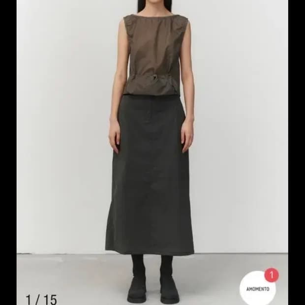 아모멘토 스트링 스퀘어넥탑 브라운 new
