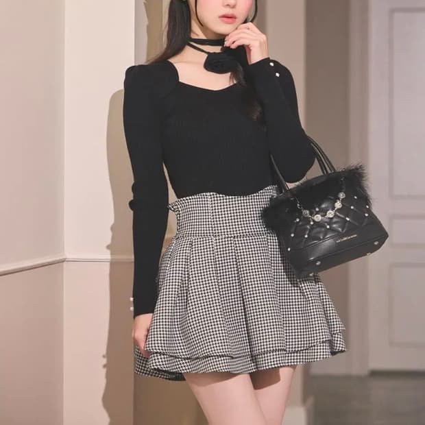 미셸마카롱 치도리 미각 스커트 xs
