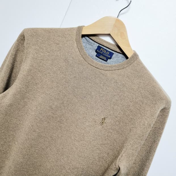 남성 폴로 메리노 울 100% WOOL 양모 모 라운드 긴팔 니트