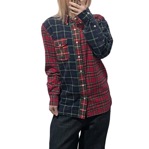 폴로 랄프로렌 패치 체크 셔츠