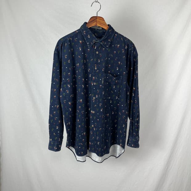 Vintage (maede in japan) 골덴 패턴 셔츠 