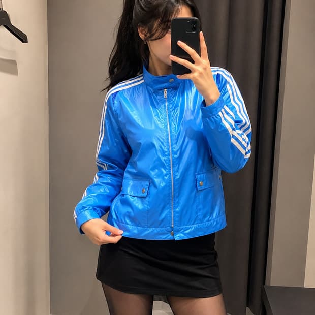🖤✨ 아디다스 글로시 숏 바람막이 90