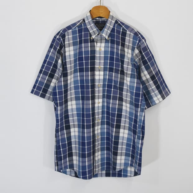 made in USA Burberrys 90s체크반팔셔츠