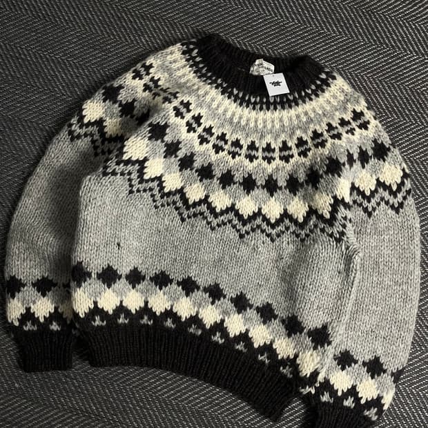 일본 클래식 빈티지 노르딕 패턴 스웨터y 3514