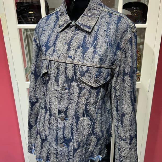 kapital denim jacket 캐피탈 깃털 패턴 데님 자켓