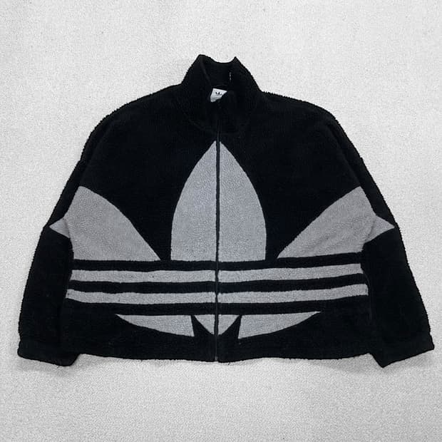 아디다스 빅 트레포일 후리스 자켓 블랙