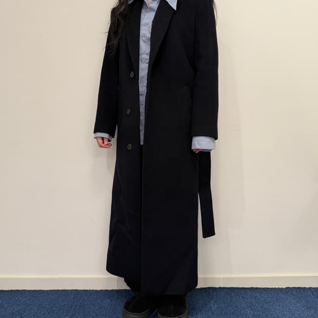 SADHER 더블 버튼 롱 코트