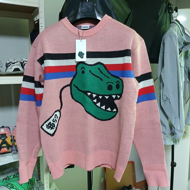 택붙은 미사용 minu 아크릴 마이누 공룡 니트 남녀공용 가을 겨울