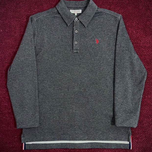 POLO 폴로 카라 긴팔티 다크그레이 95 M