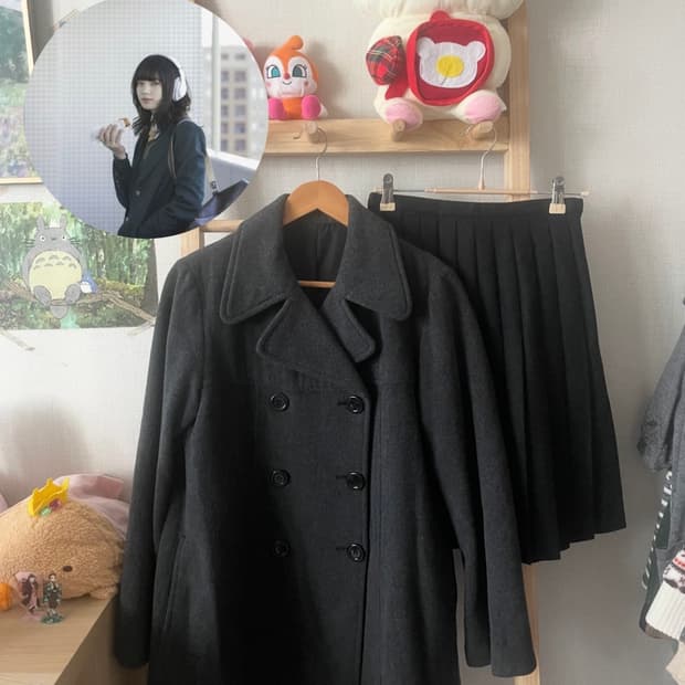 모리걸 빈티지 도쿄모리 무채색 울코트 🖤🩶