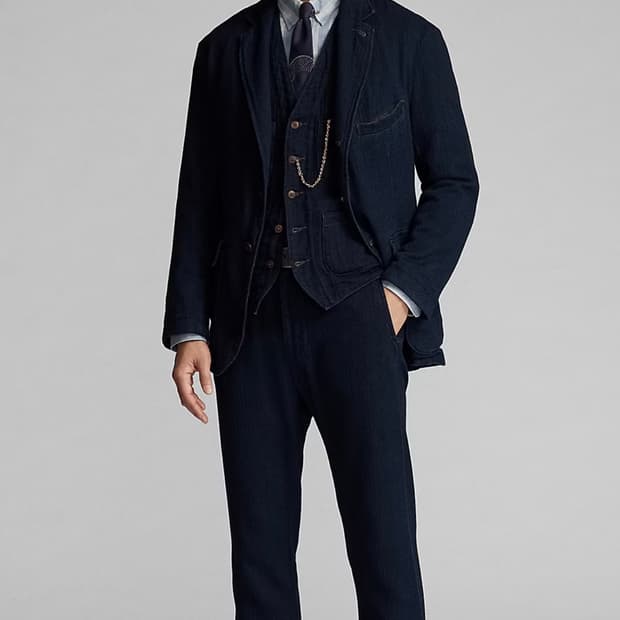 Rrl 더블알엘 인디고 헤링본 수트 3피스