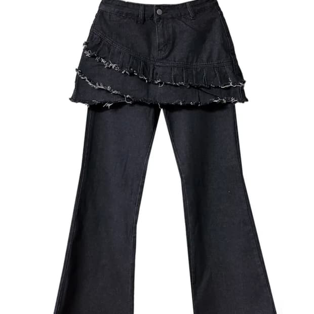 pleats denim pants