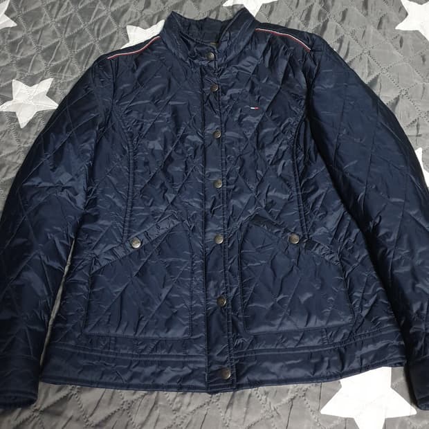 타미힐피거데님 아메리칸 빈티지 퀄트 스몰로고 경량자켓 네이비 (S)