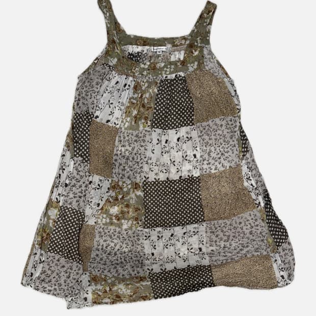 카키 패치워크 원피스