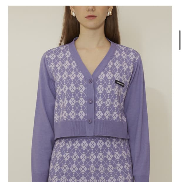 오드원아웃 아가일 가디건 세트